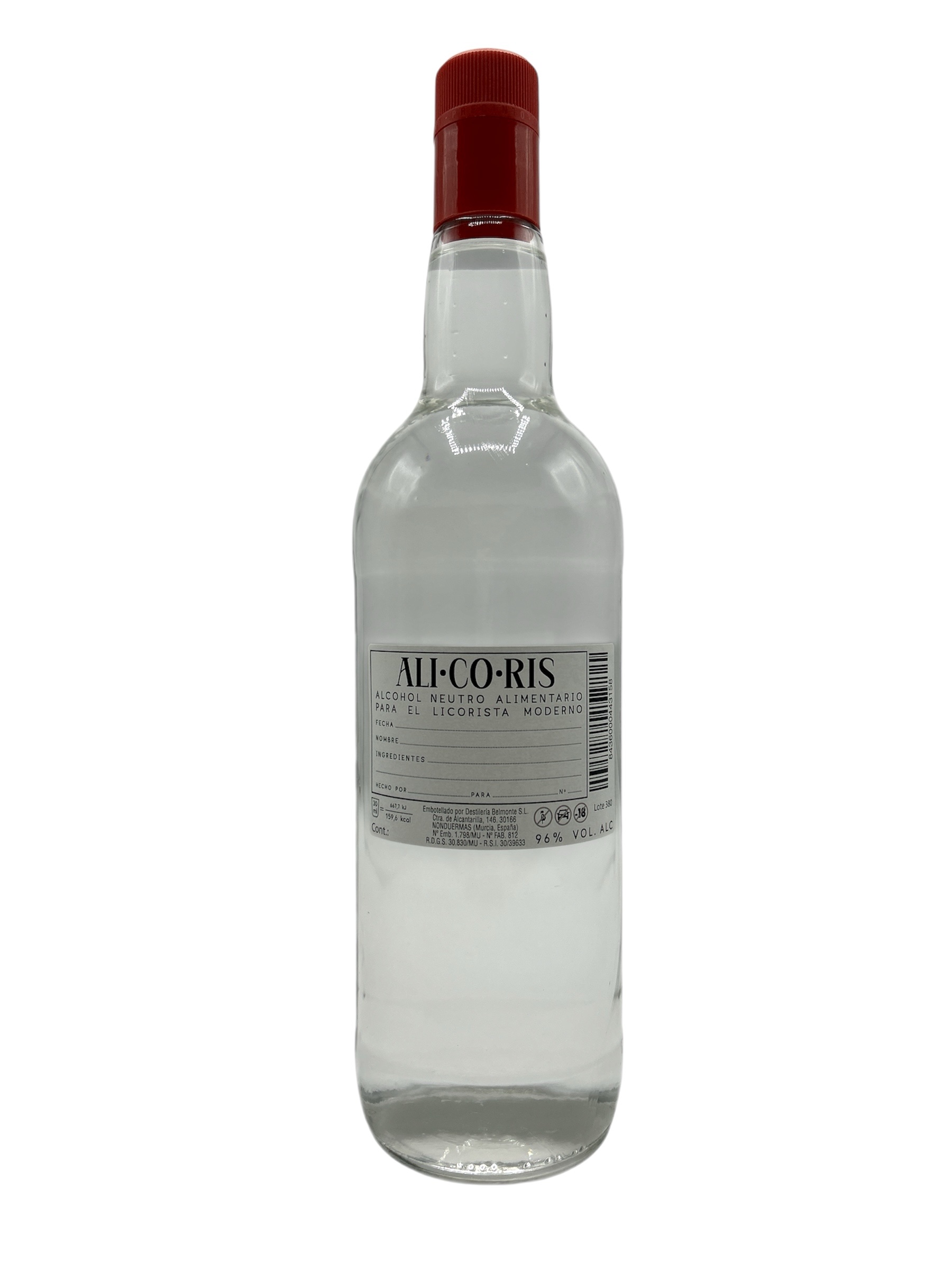 Alcohol alimentario para hacer licores. 96% Vol. ALc. 1 Litro.